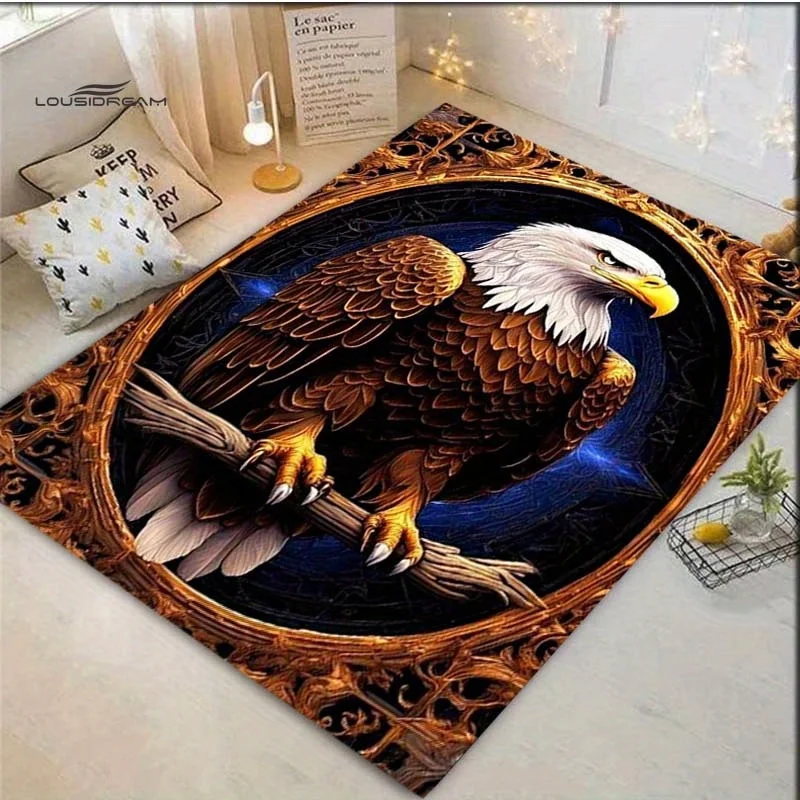 Eagle Print Non-Slip Carpet, Non-Shedding Floor Mat for Bedroom Living Room Bathroom Office Home Indoor Decoration