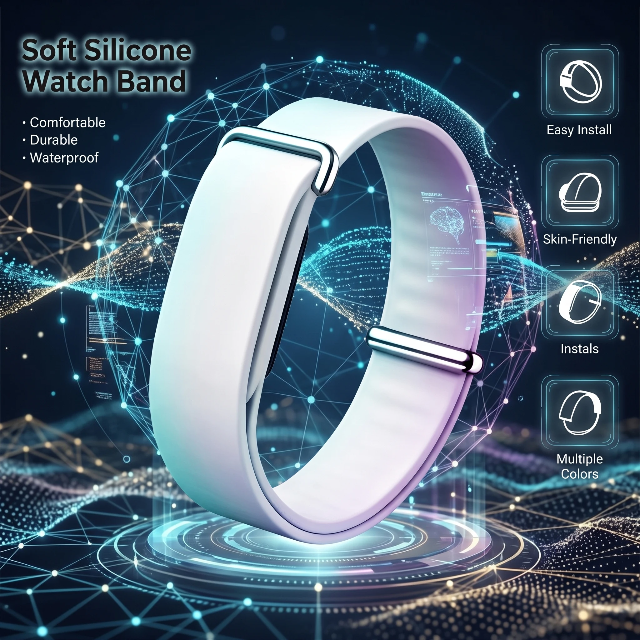 Soft Silicone Strap for Google Fitbit Air Watch Replacement Rubber Sport Watchband Wristband Compatible with Google Watches
