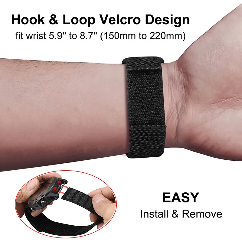 Hook Loop Nylon Strap For Garmin Enduro Watch Band Fenix 6 6X Pro 5X Plus/TACTIX DELTA/MK2i/Forerunner 945 22mm 26mm Watchband