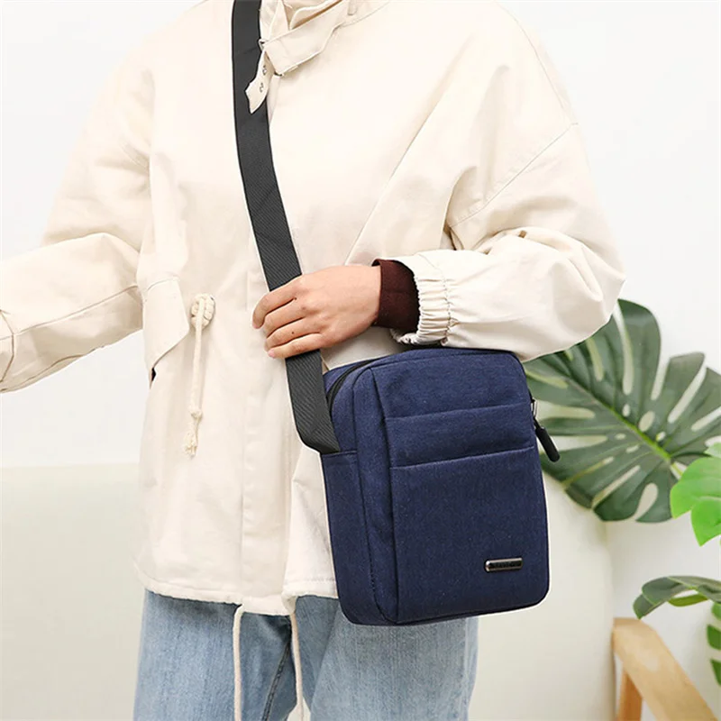 Waterproof Men Briefcase Shoulder Messenger Bags Male Solid Color Canvas Handbag Business Briefcase Casual Oxford Bags