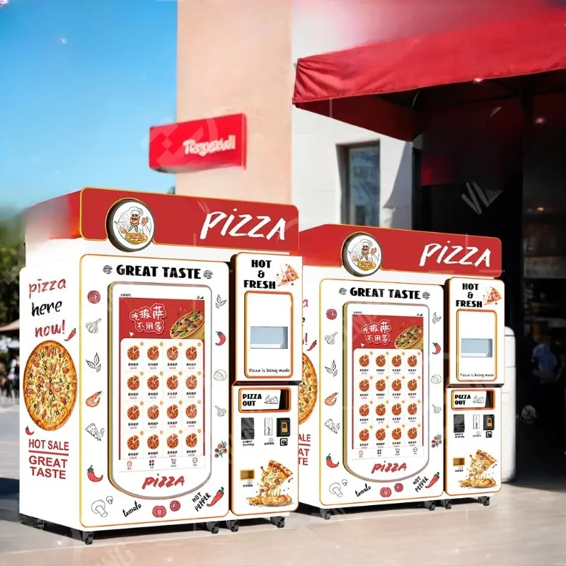 ماكينة بيع البيتزا ماكينا الصغيرة المصنوعة بفرن صغير لمدة 3 دقائق سهلة التشغيل للبيتزا ذات الخدمة الذاتية