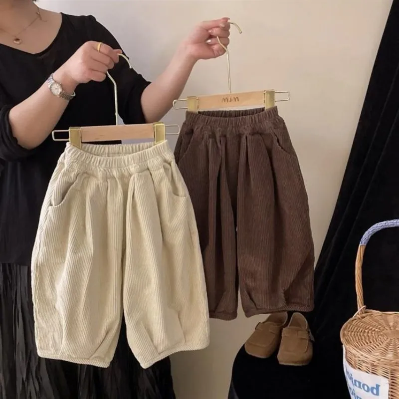 

Children's Pants Autumn/Winter Boys' and Girls' Korean Edition Plush Thick Casual Pants Kids Spring Trousers