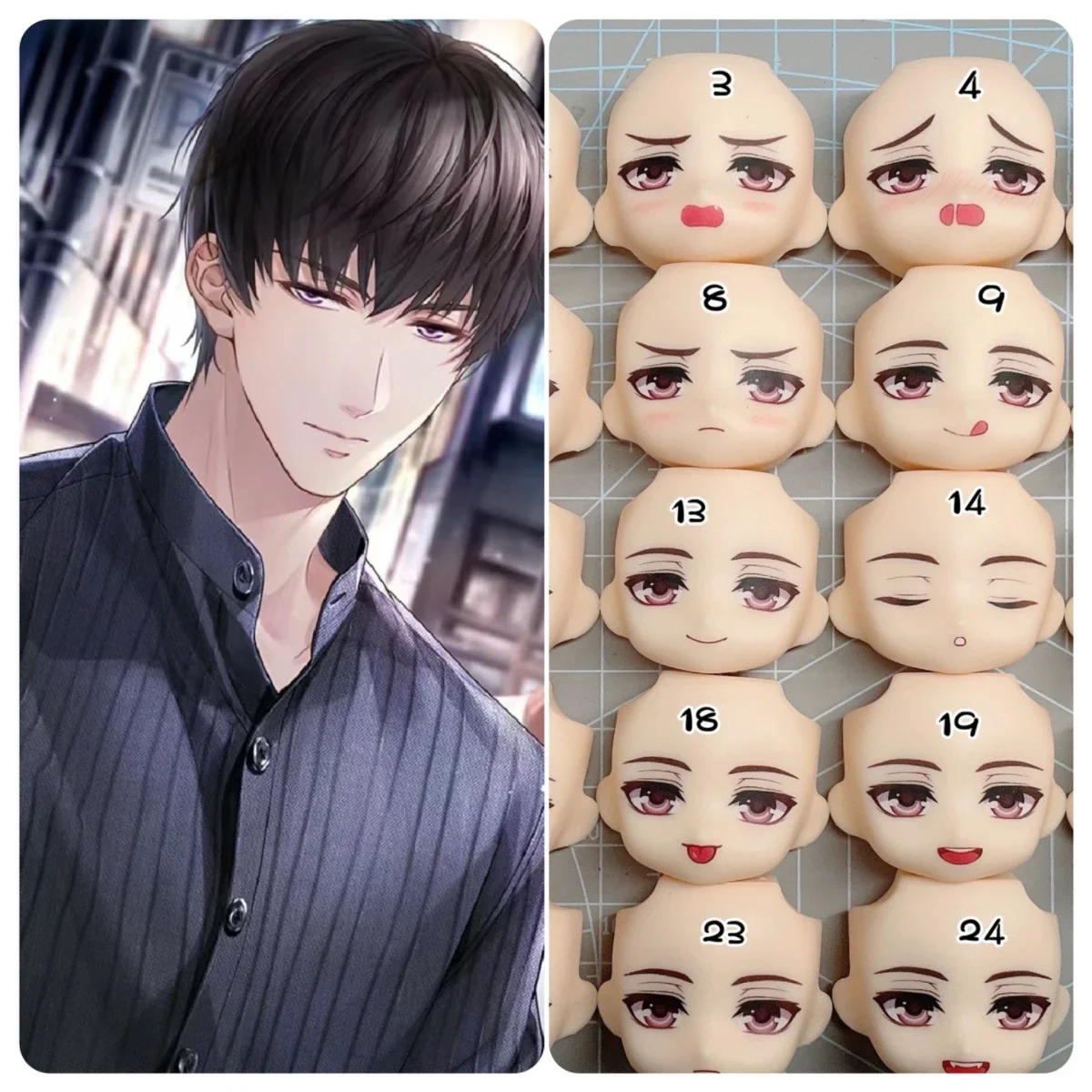 

Lucien EVOL×LOVE Ob11 Face Anime GSC 1/12 Doll Handmade Water Sticker Faceplate Game Cosplay Toy Accessories