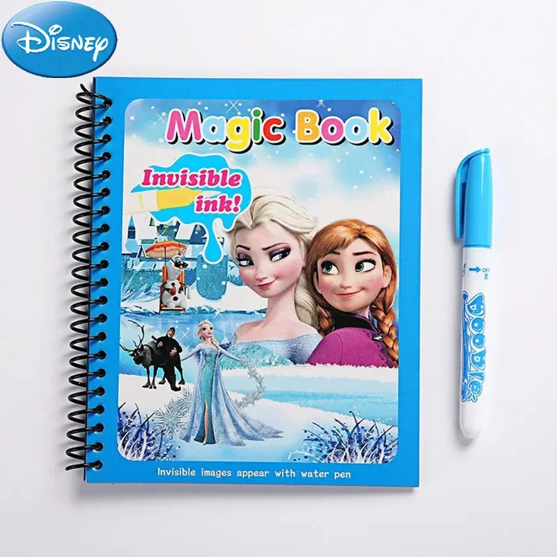 

Original Disney Cartoon Frozen Watercolor Painting Toy Graffiti Anime Action Figure Watercolor Magic Book Birthday Gift