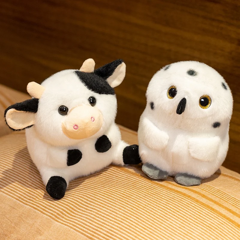 Hot Super Cute Healing Doll Owl Plush Toys Stuffed Mini Mouse Cow Doll Delicate Cute Cartoon Animal Toys Office Desktop Decor