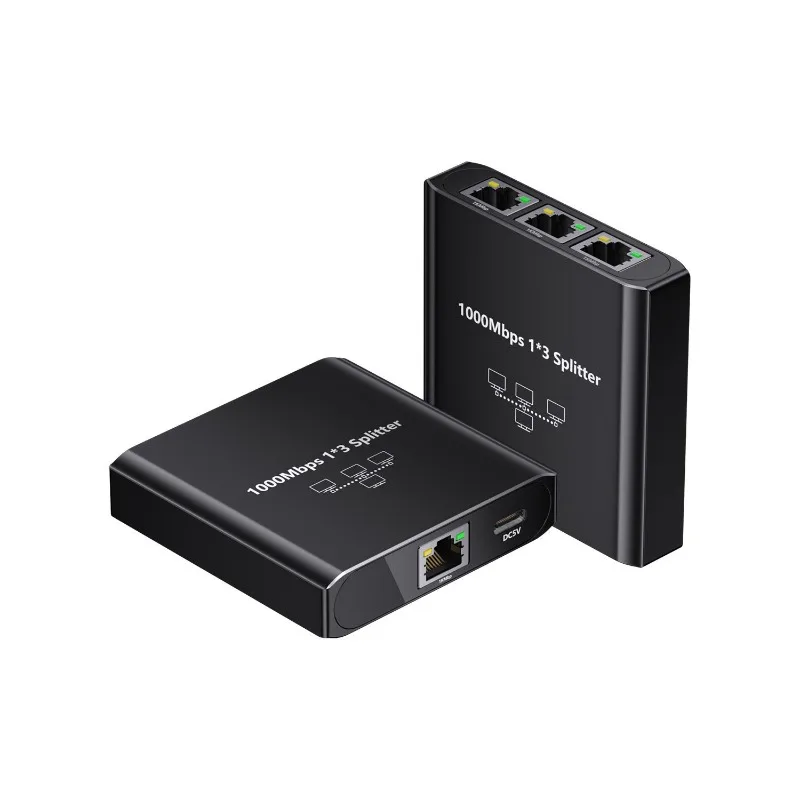 1000Mbps RJ45 Ethernet Splitter 1 in 3 Out Gigabit Network Hub Switch LAN Port Distribution Adapter