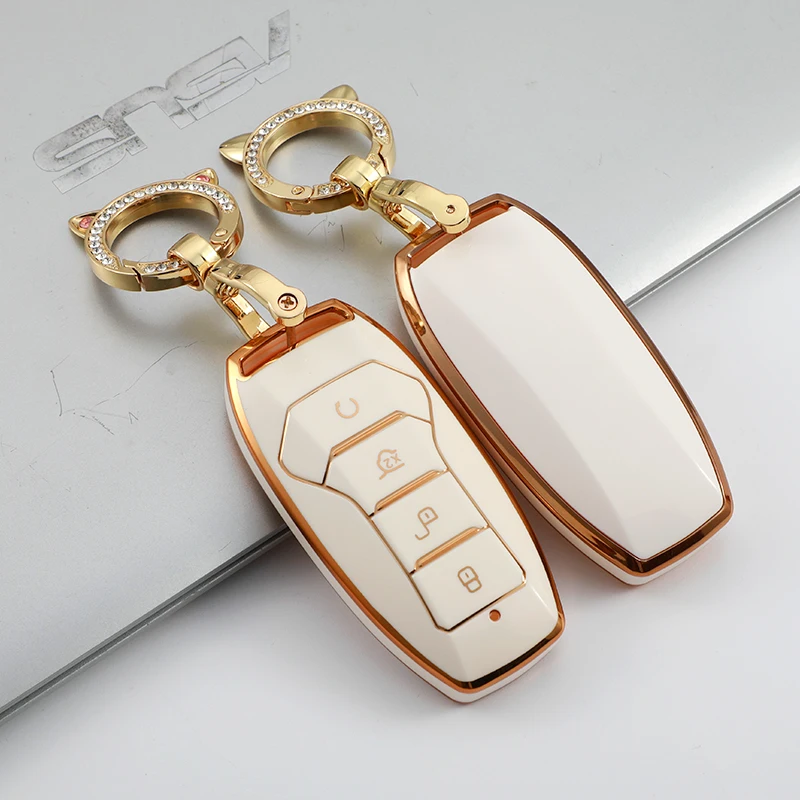 

TPU Phnom Penh Car Key Cover Case Shell For BYD Tang Second Generation Song Pro QIn Keychain Protector Accessories