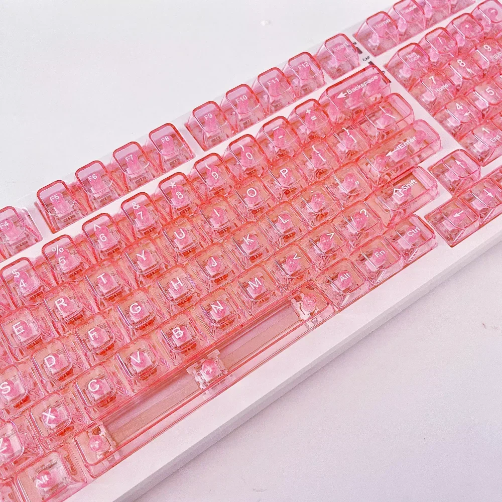 Emerald Green Agate Crystal Key Cap PC UV Transfer OEM 115 Key for Mechanical Keyboard 61/64/68/75/104/108