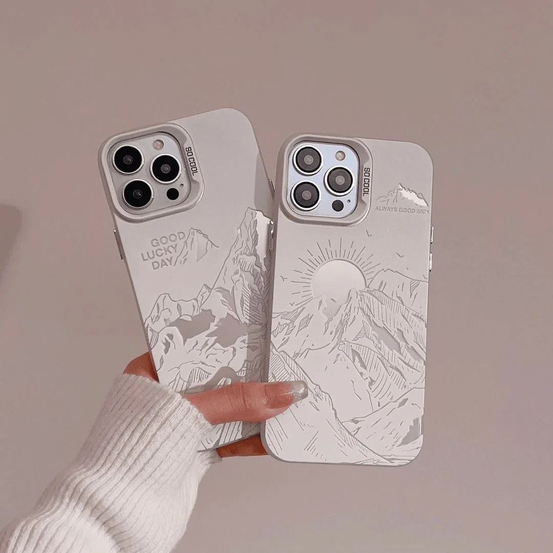 Funda de teléfono con paisaje de montaña nevada para iPhone 17 Air 16 e 15 14 13 12 11 Pro Max Plus Mini SE 2020 2022 Funda Coque