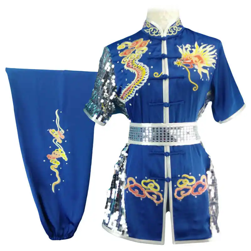 Children's Wushu Competition Performance & Fitness Test Colorful Uniforms - Gradual Transition Color Customized Embroidered Drag 4