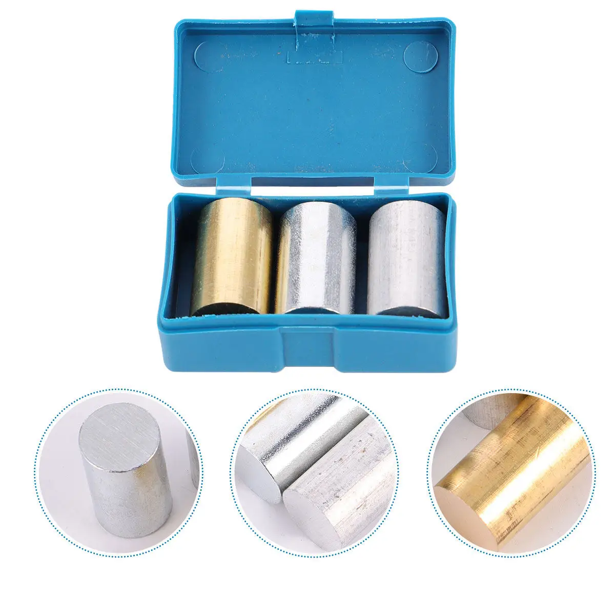 Density Cylinder Set Aluminum Copper Iron 1.18inch Length 0.71inch Diameter for Physics Classroom Density Specific Gravity