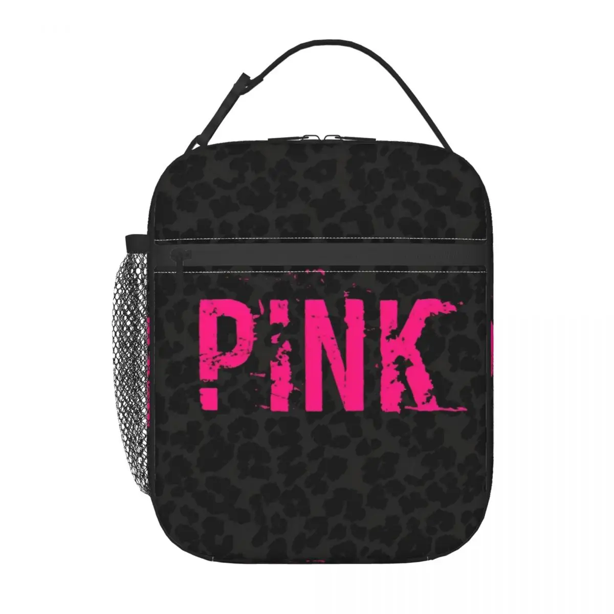 Pink Victoria Leopard Print Lunch Bag Travel Lunch Box For Adult Leisure Custom Tote Food Bags Oxford Portable Cooler Bag