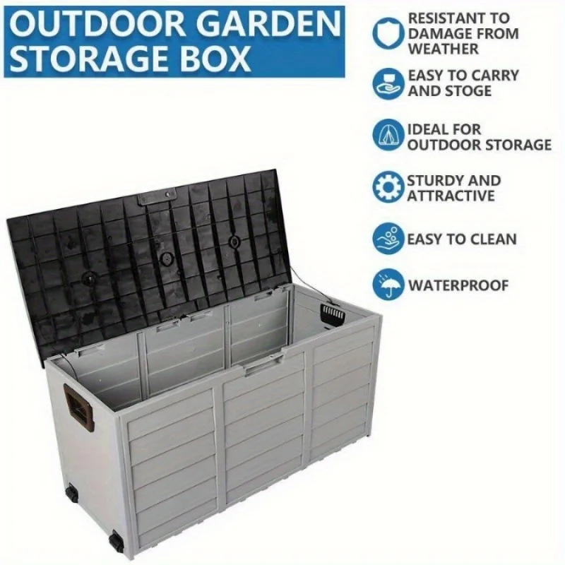 Outdoor 75 Gallon Resin Deck Box Storage Patio Garden Yard Bench Seat Waterproof