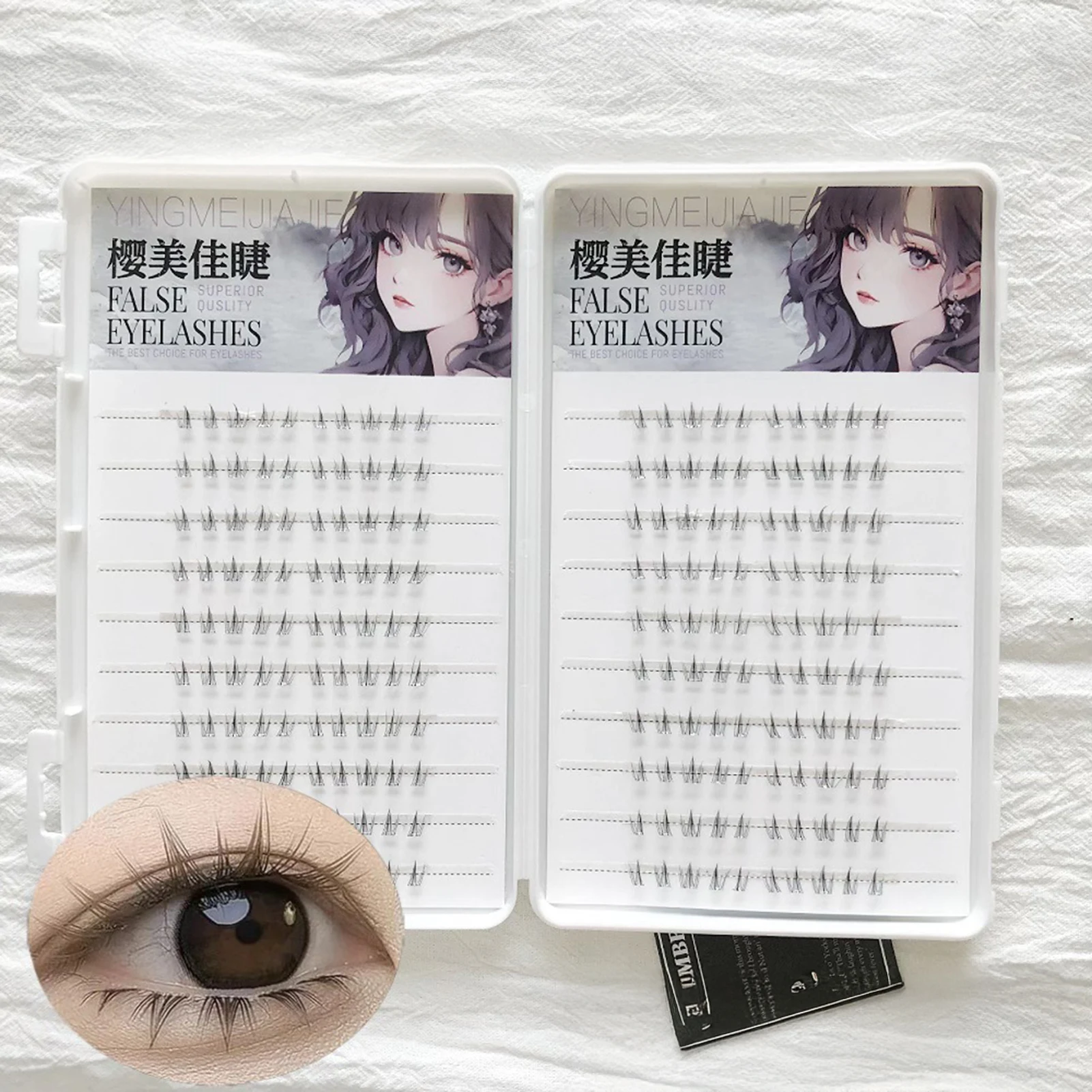 6/10/20 Reihen, kein Kleber, Sonnenblumen-Unterwimpern, natürliche individuelle Wimpernverlängerung, Cluster, tägliches Make-up, vergrößern Sie Ihre Augen – Detail 9