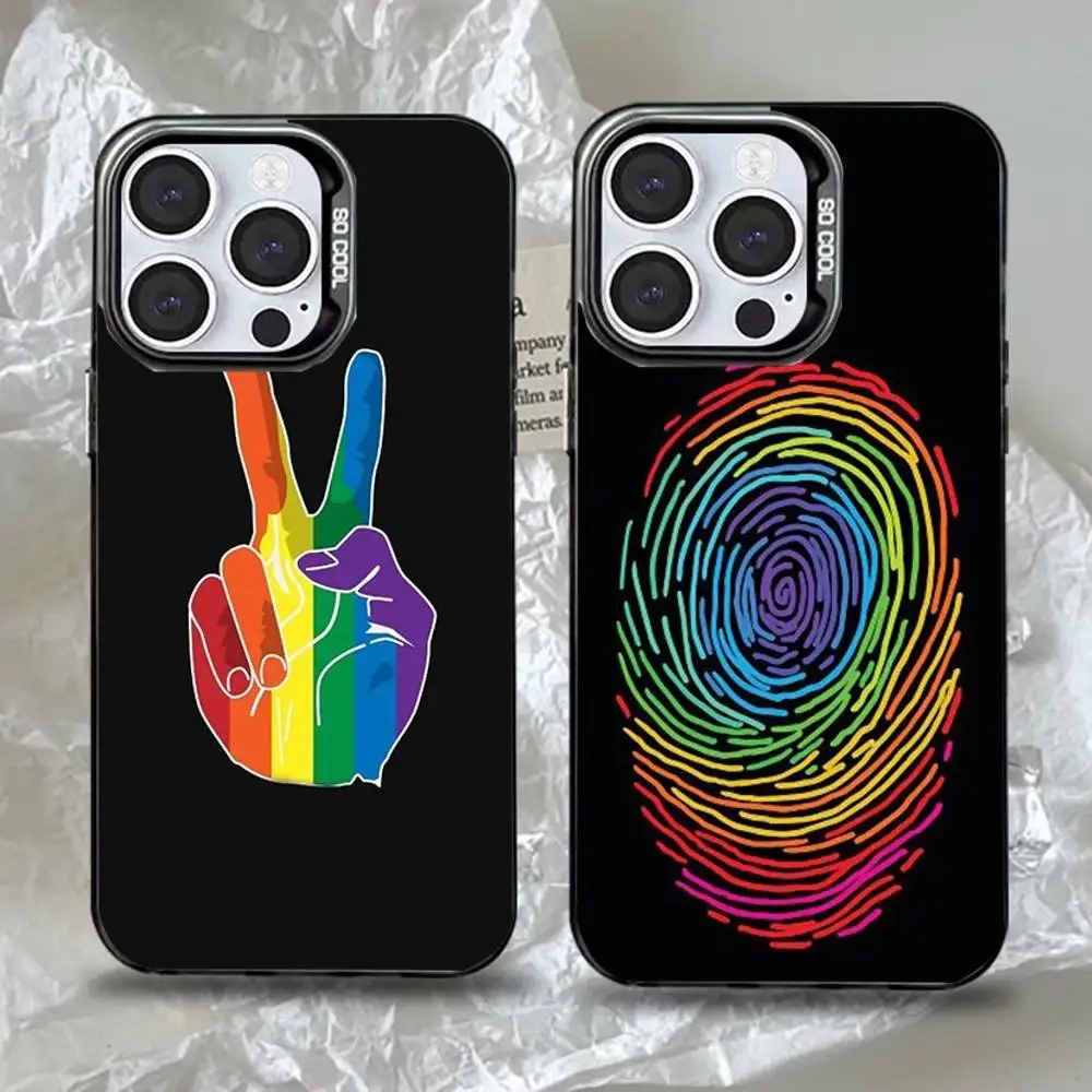 

LGBT Pride Beautiful Flag Phone Case For iPhone 16,15,14,13,12,11,Pro,Max,Plus,Mini,XS,SE Anti Fall Black Matte Hard Bumper