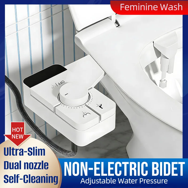 

Buttocks cleaning Smart toilet accessories No Electric Bidet Removable Feminine Wash Device Dual nozzle Sprayer Self-cleaning