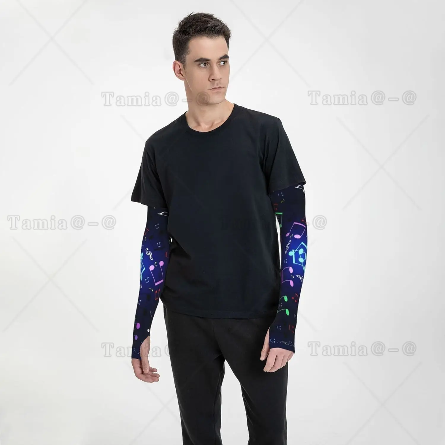 Music Notes Arm Sleeves Music Arm Cover Gardening Notes Cooling Arm Sleeves for Outdoor
