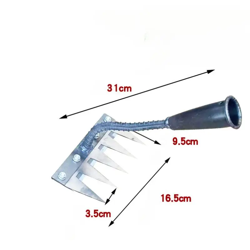Steel Garden Weeding Rake Multi-use Agricultural Straw Hoe 5/6 Teeth Agricultural Rake Soil Loosening Weeding Tool Manganese