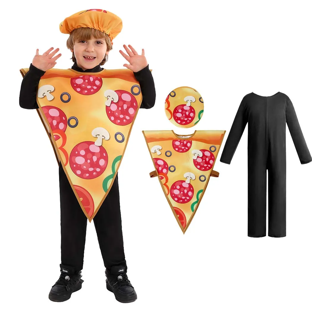 Halloween Funny Boys Girls Pizza Slice Costume da cibo per bambini