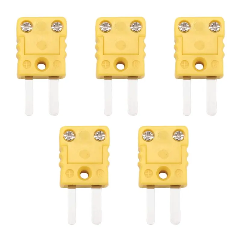 Lightweight Mini Type K Thermocouple Connector Male Plug Adapter High Temperature 120℃ (248℉) For Thermocouple Sensor Probes