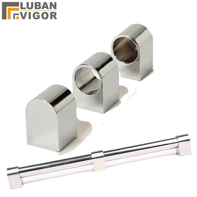 Beautiful Chrome Plated Tube Flange Zinc Alloy For Clothes Rail Hanging Pole Seat For 16mm Or 19mm Tube