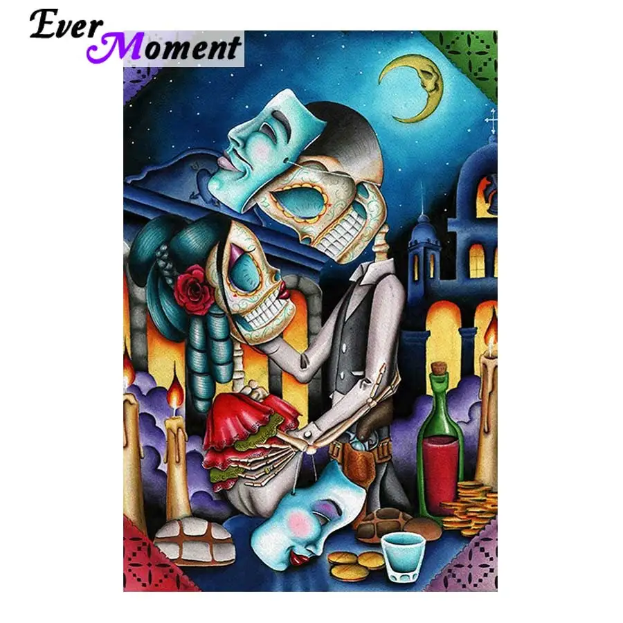 skull art dave masquerade diamond painting embroidery mosaic kit needlework square layout gift for decor ASF744