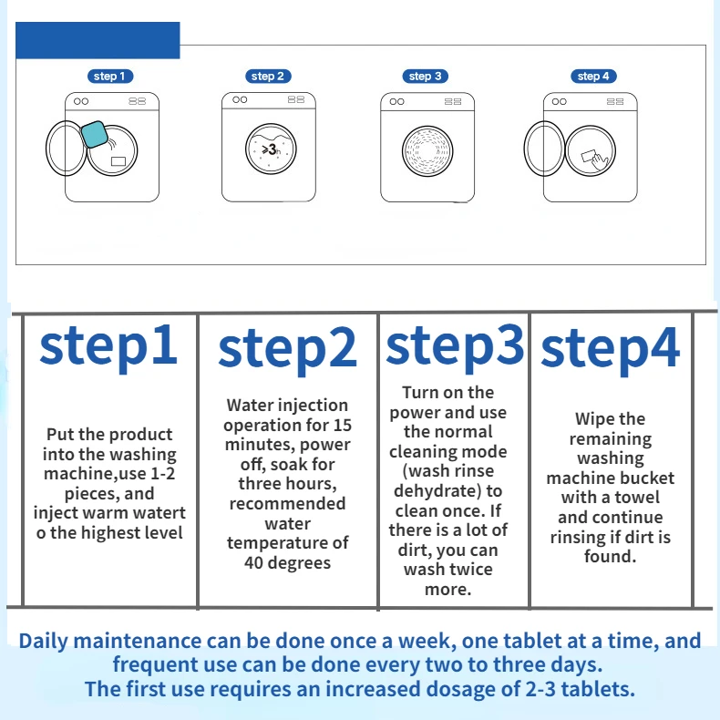 Detergent 4/8/12 PCS Household Cleaning Accessories Washing Machine Cleaning Tablets Effervescent Cleaning Tablets Cleaner For