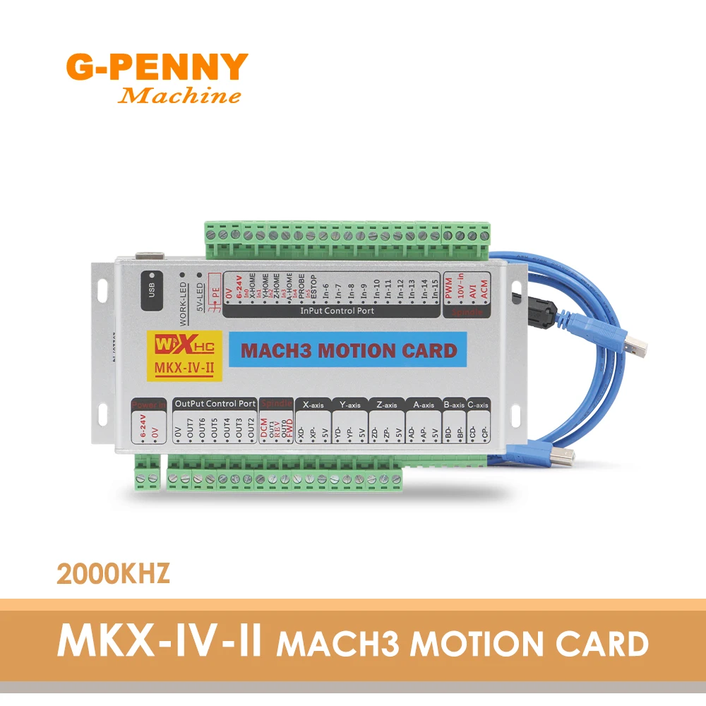 usb cnc mach3 eixos controlador placa de controle interface cnc cartao alta frequencia 2000khz stepper servo motor breakout board 01