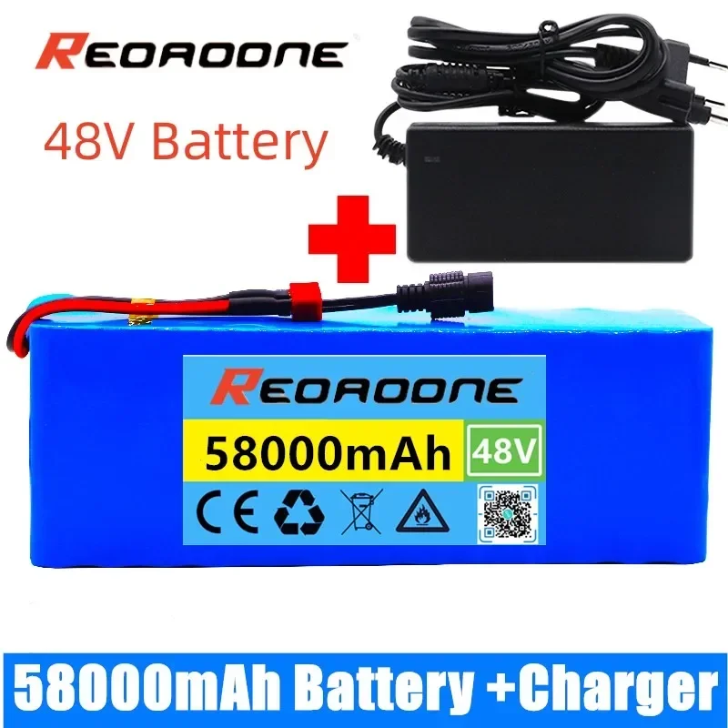 

48v lithium ion Batterie 58Ah 1000w 13S3P 18650 li-ion Battery Pack For 54.6v 500W 750W 1000W 18650 Batteries Pack With Charger