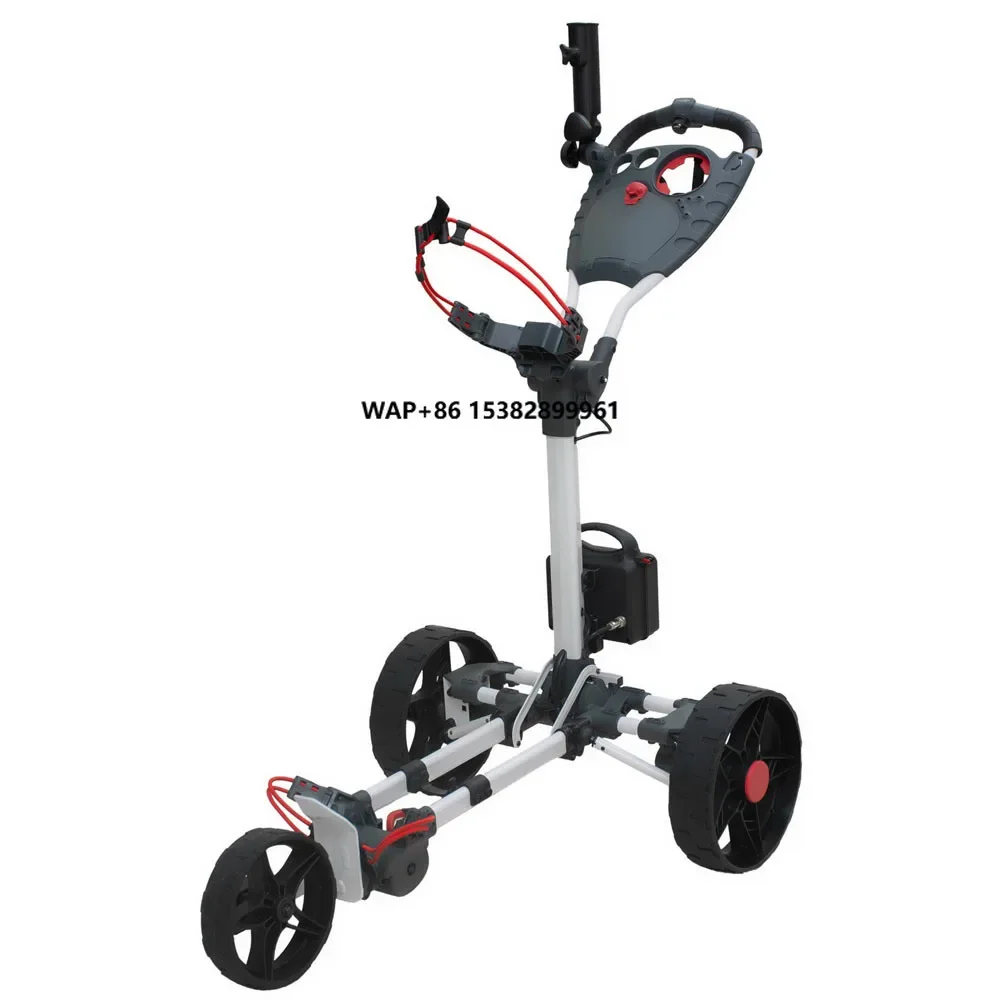 New Design Lightweight Aluminium 3-Wheel Flat Fold Golf Electric Trolley Chariot De Golf 3 Roues