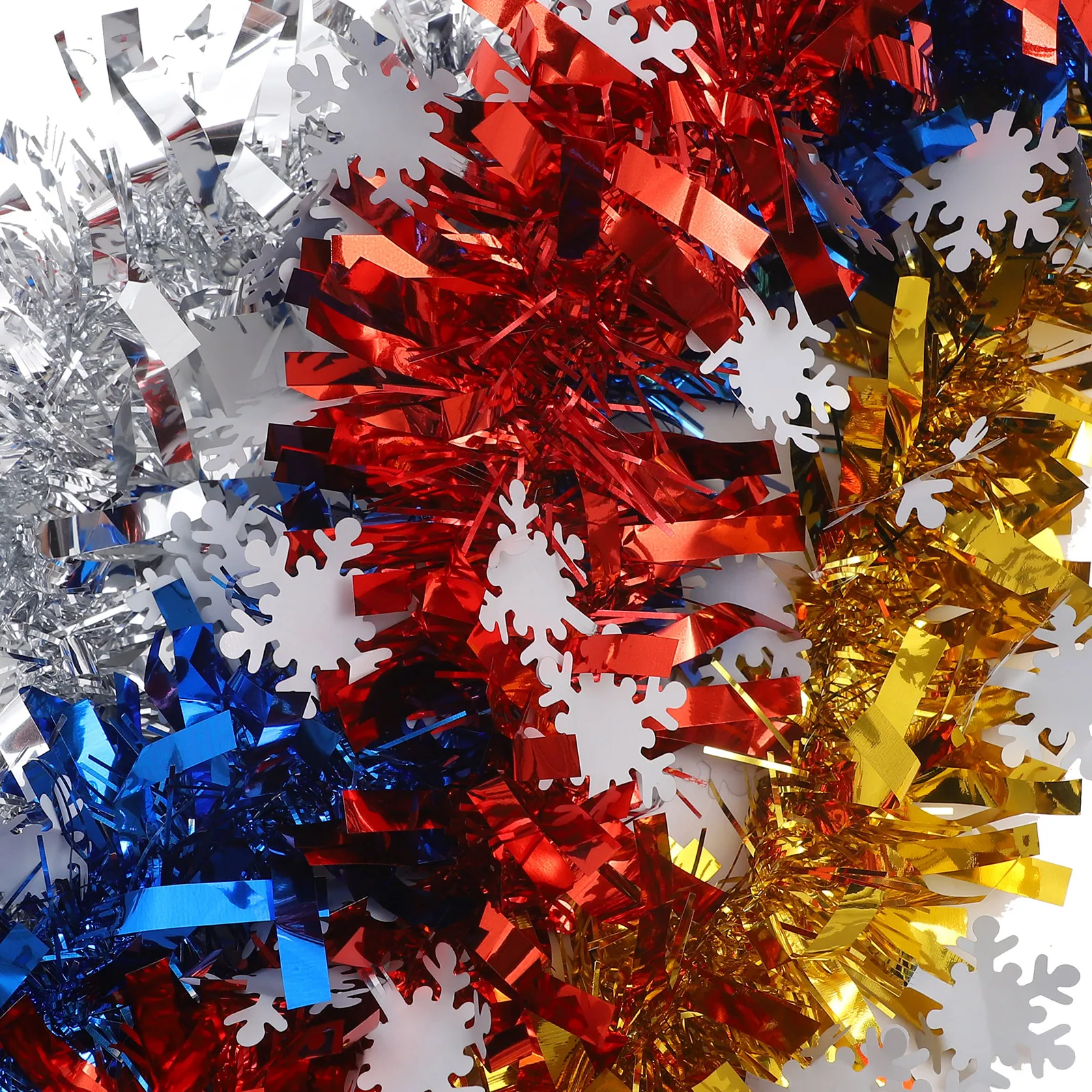

4 Pcs Snowflake Christmas Decor Artificial Hanging Strips for DIY Xmas Party Wreath Making Flexible Decorations Home