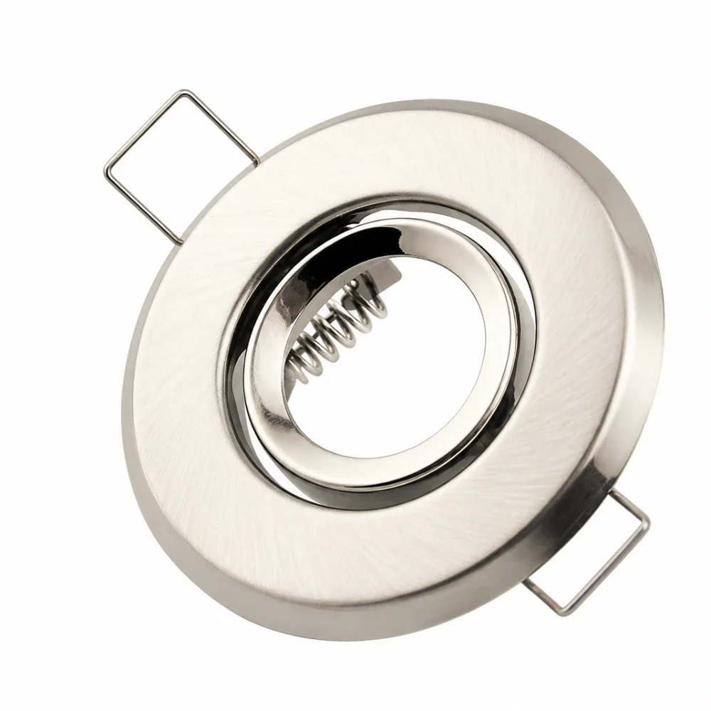 6PCS Nickel Chrome Donwlight Fitting Fixture with MR11 Lamp Holders Spot Light Recessed Ceiling Mount Frame 70mm Cutout 45mm