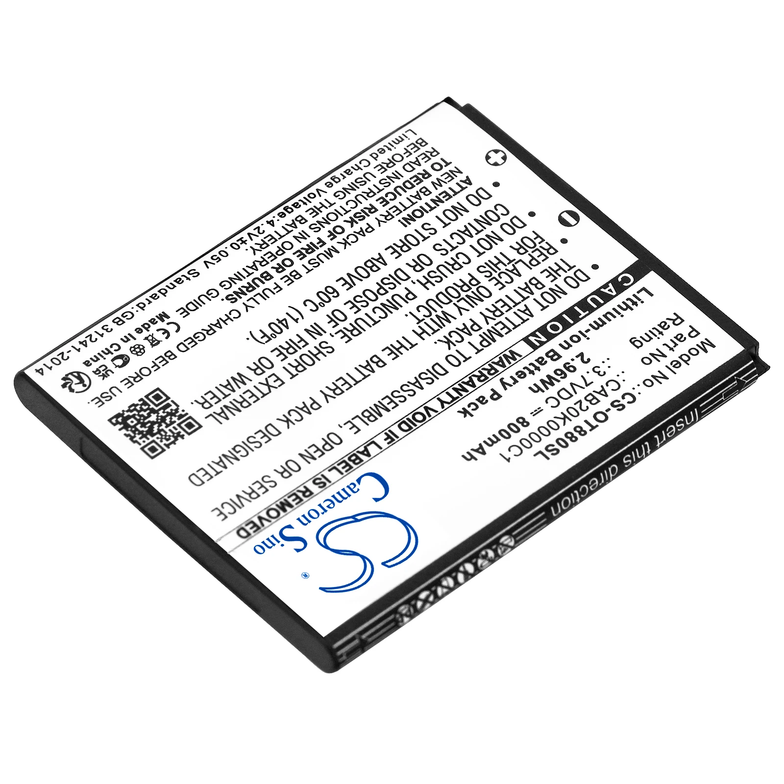 Cameron Sino High Quality Battery BY42,CAB3122001C1,TB-04BA for TCL/Alcatel OT-870,OT-871,875,880,880A,888,888D,905,907,E330,T36