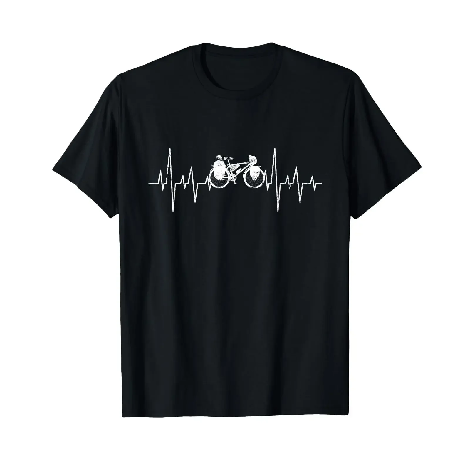 Bikepacking Bicycle Pack Gravel Bike Cycling T Shirt black vintage Washed graphic Soft Slightly Casual Unisex Breathable