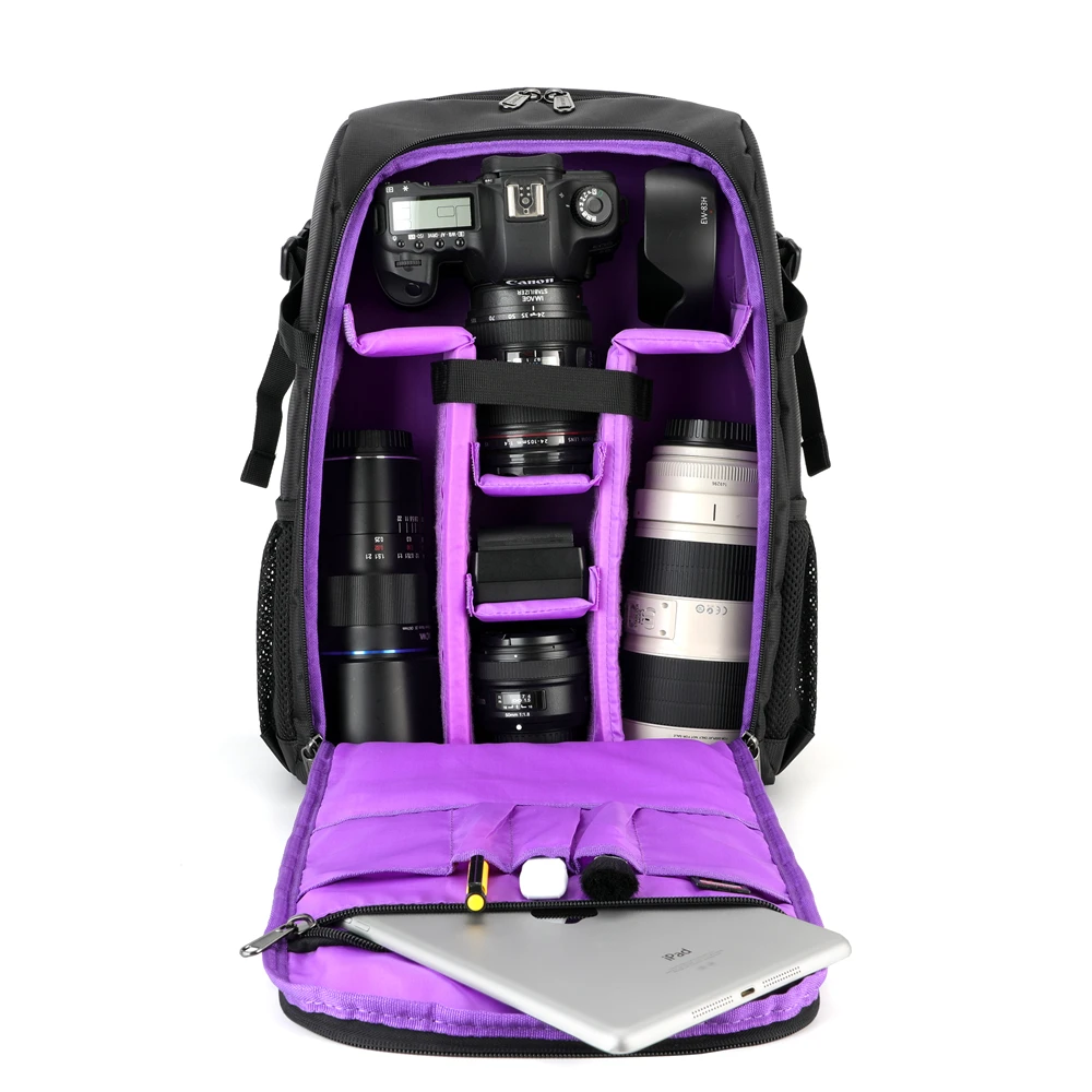 Bolsa de cámara táctica de gran capacidad DSLR, mochila de hombro para fotografía, funda de foto impermeable para Canon, Nikon, Sony, Pentax