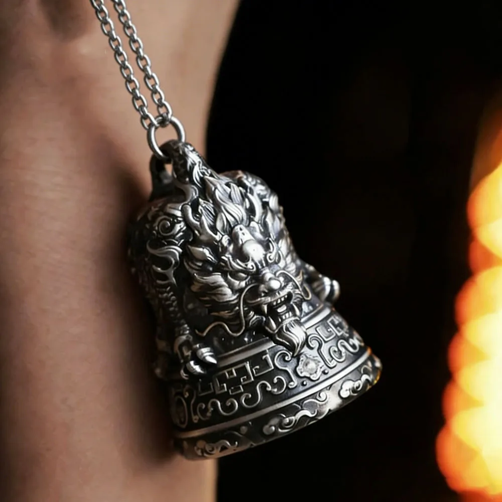 Motorcycle lucky riding ethnic wind dragon bell key chain praying for good luck hand bell lucky riding bell