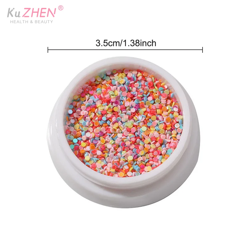 1Box Colorful Polka Dot Nail Art Glitter Sequins Round Shaped Nail Sequins Paillette Flakes For Nail Art 3d Decals Accessories