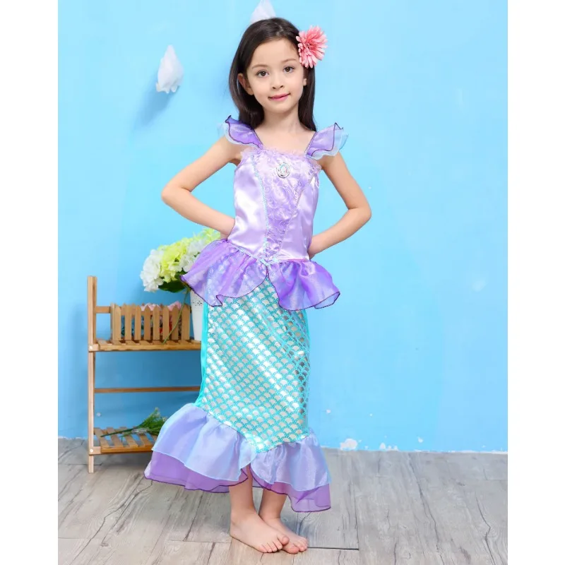 Kinder Mädchen Meerjungfrau Kleid Halloween Karneval Party Mädchen Cosplay Prinzessin Ariel Kleid Kinder Geburtstag Ball Kleider