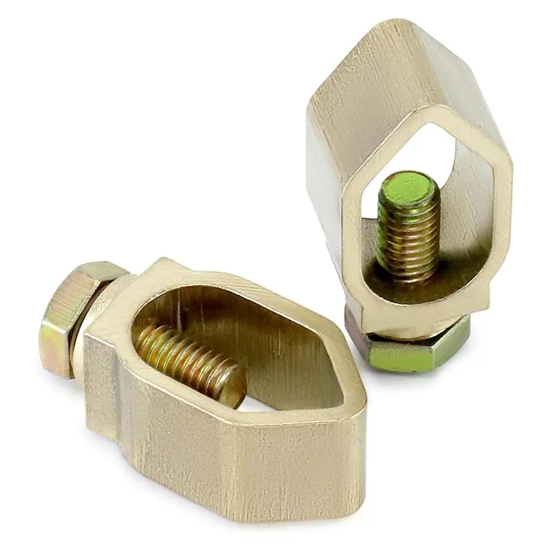 YANA50I 10Pcs 5/8-Inch Brass Ground Rod Clamps