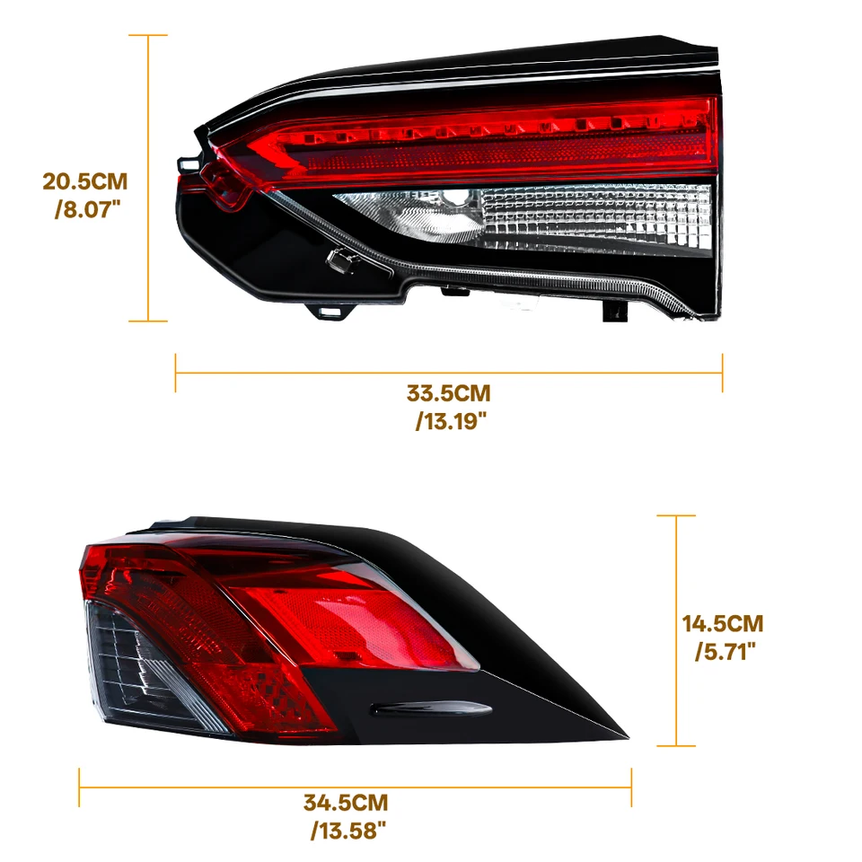Faro Trasero LED Izquierdo Para Toyota RAV4 2019-2023 – Incluye Bombillas, Color Rojo