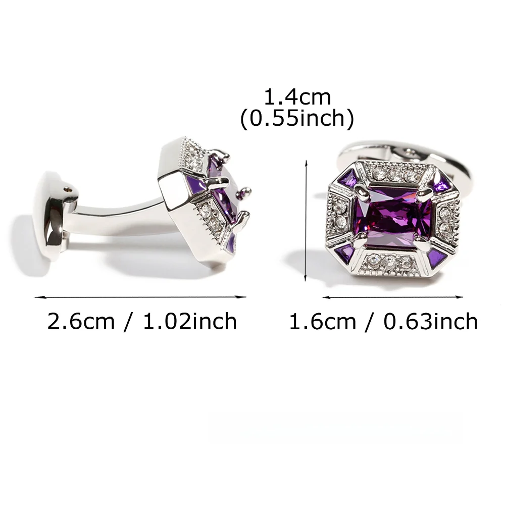 Exquisite Zircon Inlaid Sleeve Studs for Men's Business Elegance Cufflinks Banquet Dress Shirt Cuff Sleeve Button Decoration
