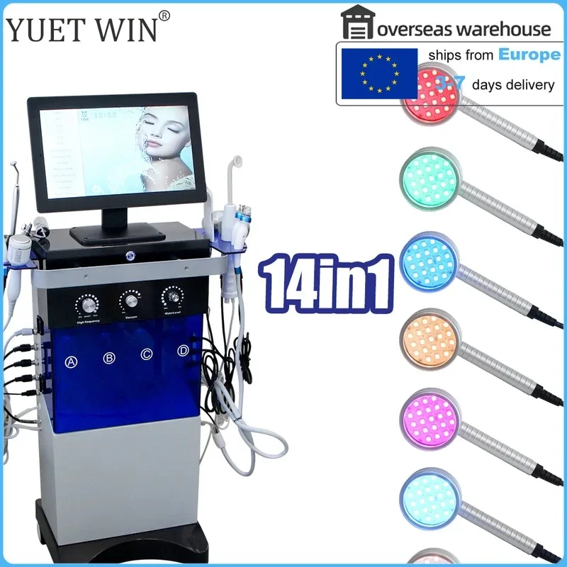 14 in 1 Hydro Dermabrasion Machine Deep Face Cleaning Eye Lifting Water Oxygen Spray Skin Care Bubble SPA Beauty Device