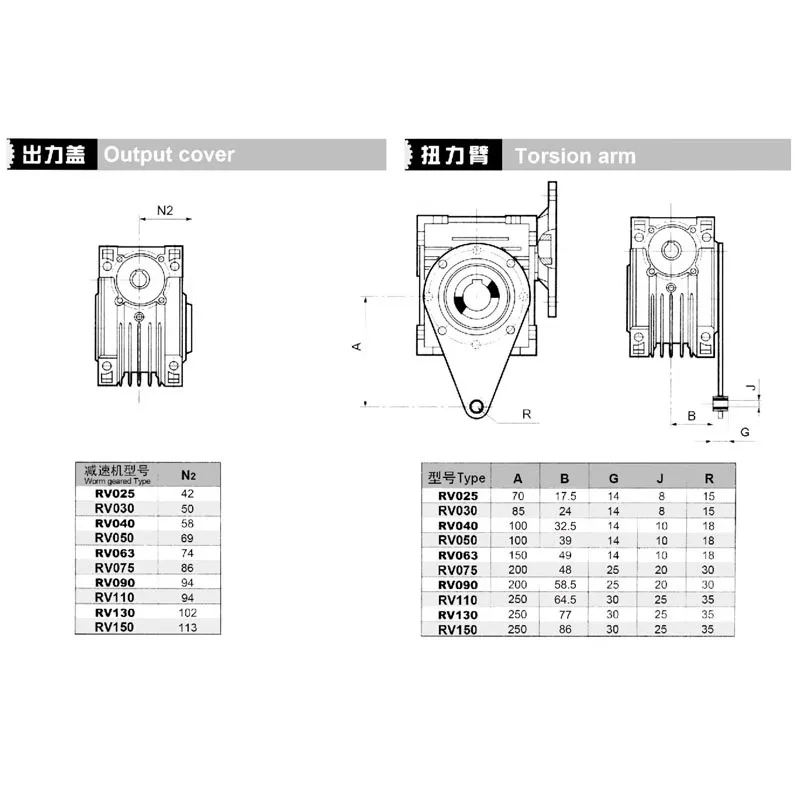 For Speed ​​Reduction Machine Accessories RV50 Torque Arm NMRV Worm Gear Output Shaft Fixing Bracket