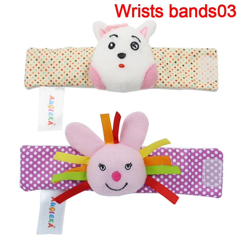 Infant Baby Kids Socks Rattle Toys Animals Wrist Rattle And Socks 0~24 Months