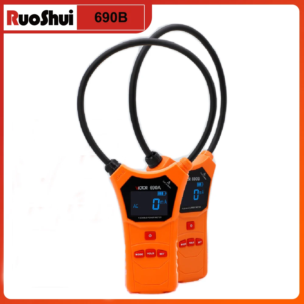 RuoShui Digital Flexible Current Clamp - High Accuracy AC Amp Clamp Meter and Leak Current Tester Replace Ordinary Clamp Meters