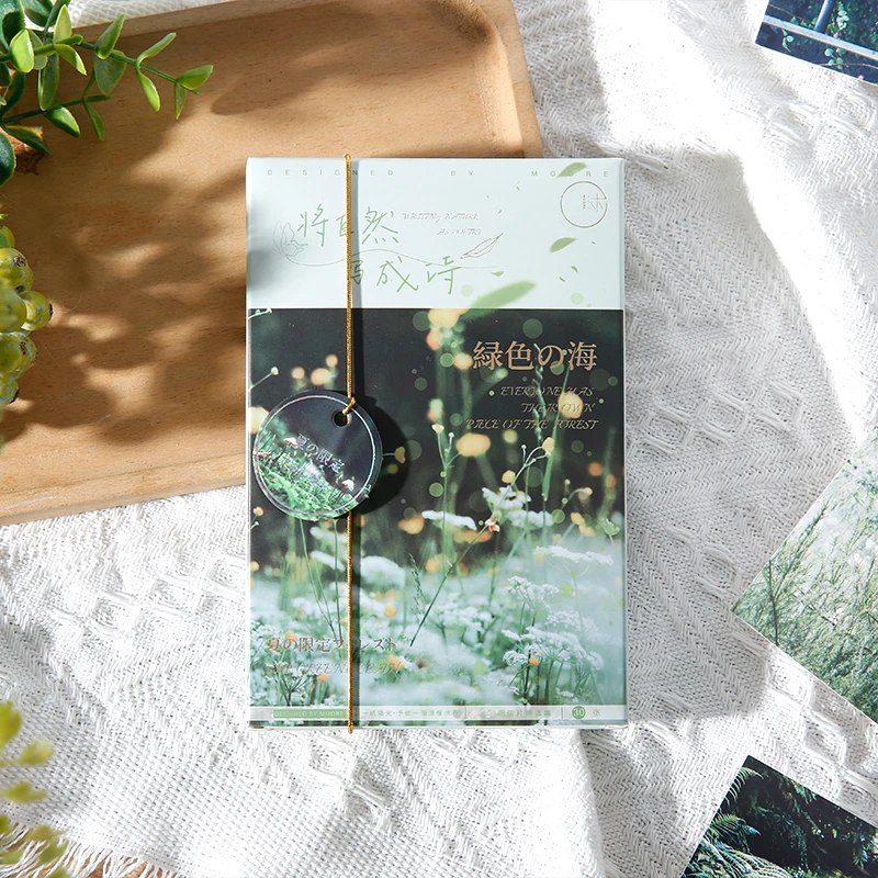 30 Pcs/Set Writing Nature As Poetry Postcard INS Style Literary Scenery Art Greeting Message Cards Writing Gift Card