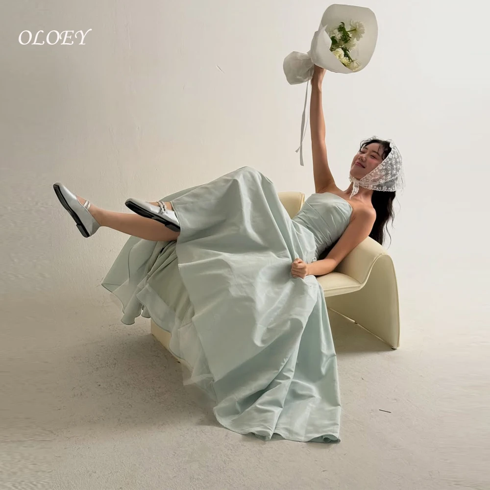 OLOEY Simple A-line Korea Wedding Dress Photo Shoot Sleeveless Prom Formal Party Gown Custom Made 웨딩드레스 vestidos de noiva