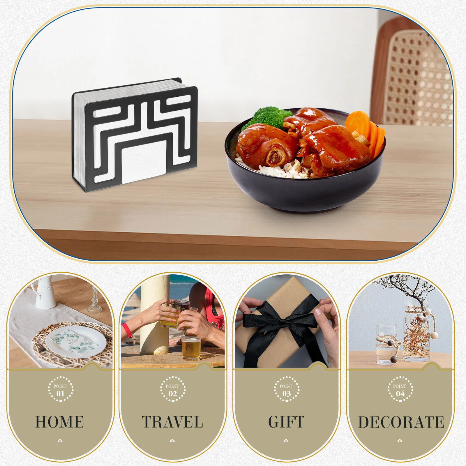 

Napkin Holder Stainless Table Napkin Holder Decor Steel Restaurant Table Kitchen Tissue Serviette Stand Modern Decor Storage