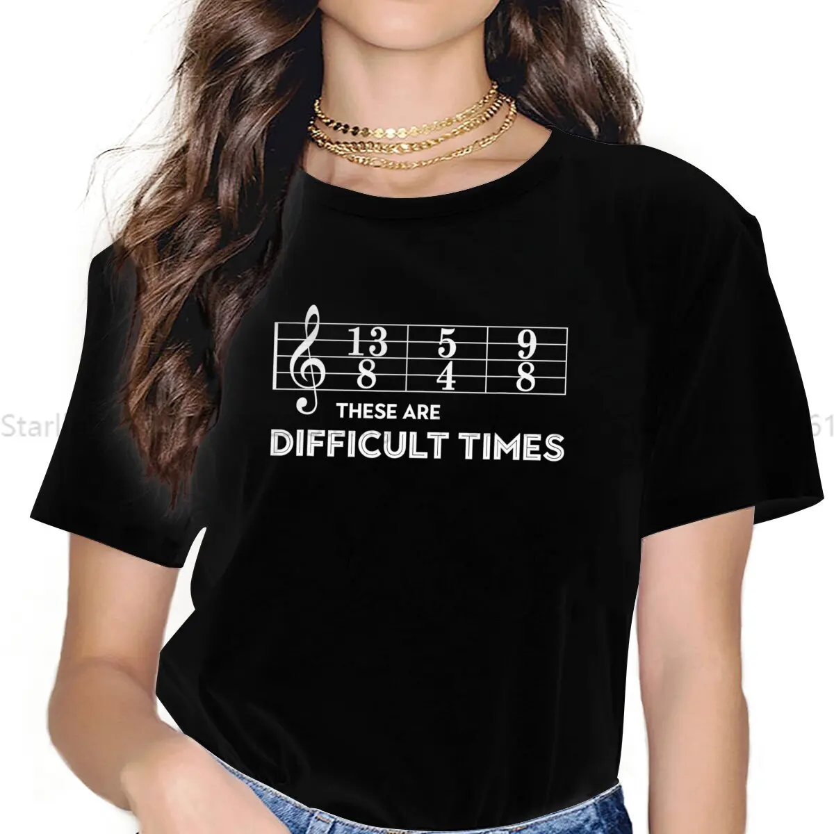 Musician These Are Difficult Times TShirt For Girls Music Art Y2k Tees Harajuku Female Polyester T Shirt Soft Graphic