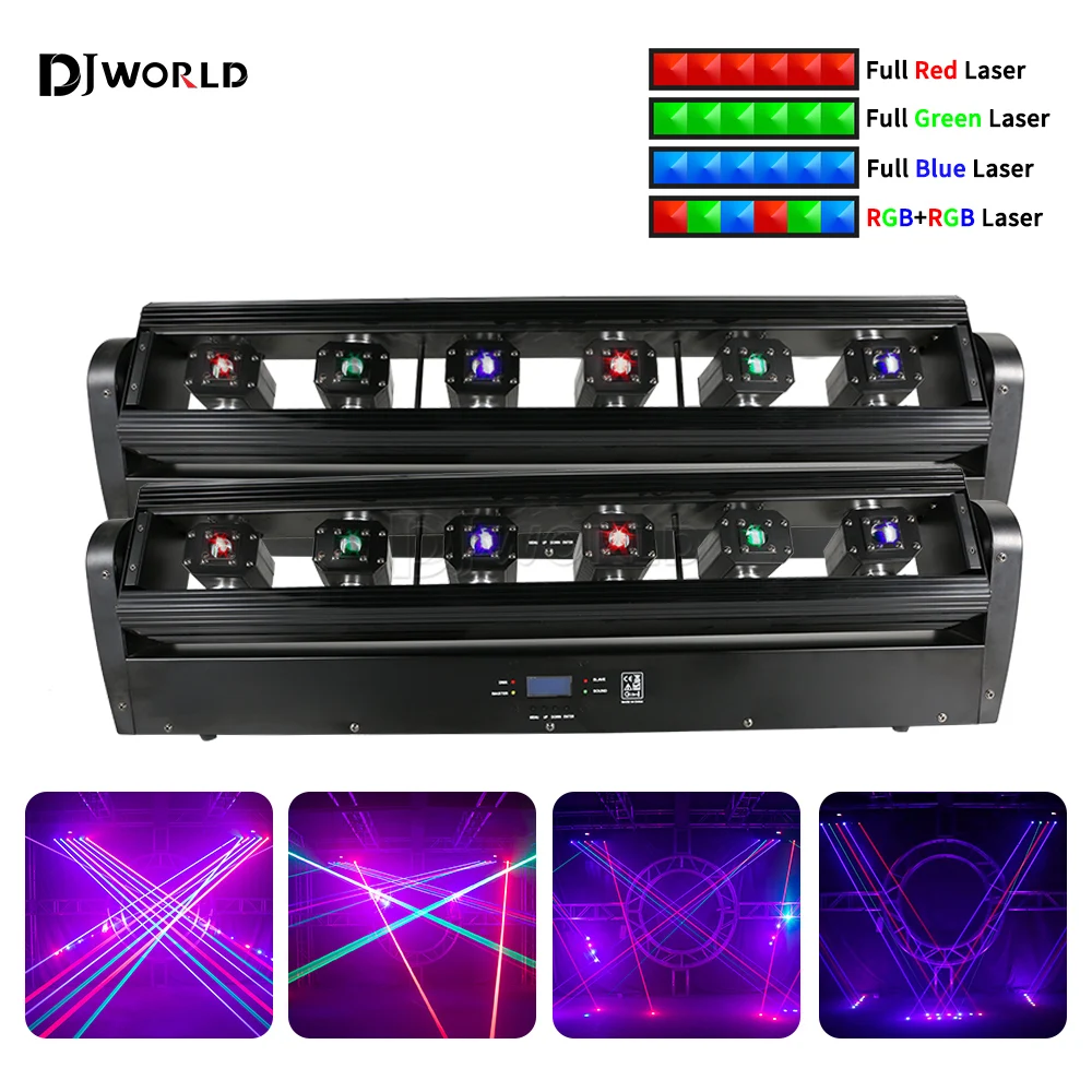 

2PC/Set 6 Eyes Moving Head Beam Light RGB-RGB 6x500mW Stage Bar DMX Controller DJ Disco Party Wedding Beam Lighting